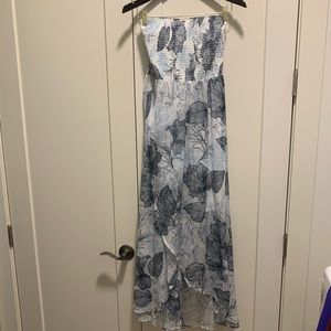 Vince Camuto Strapless Blue Floral Dress